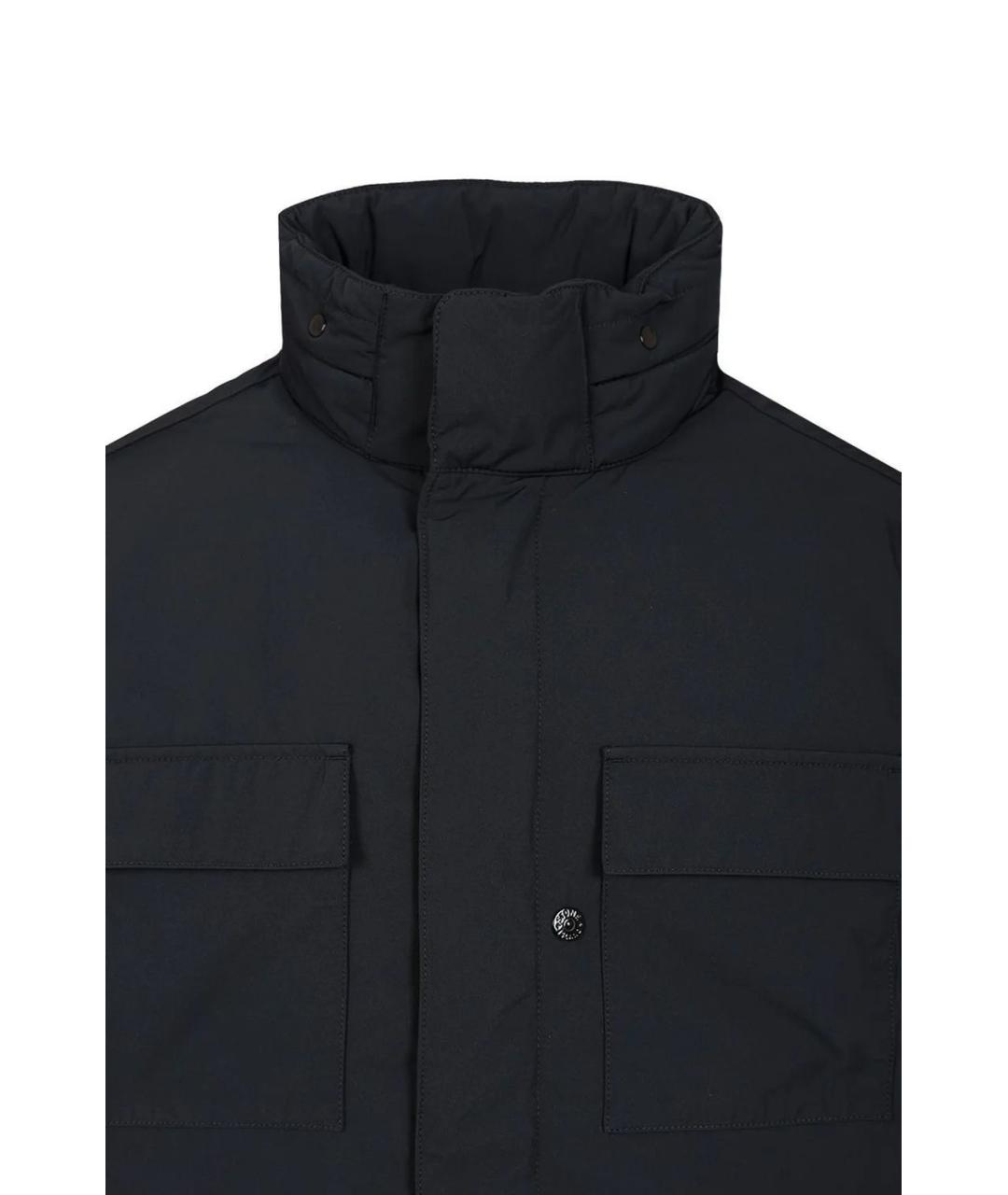 STONE ISLAND Темно-синяя полиэстеровая куртка, фото 4