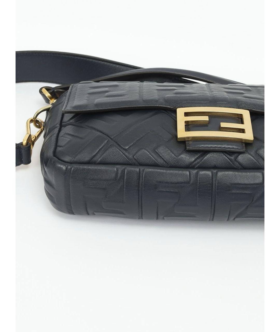 FENDI Темно-синяя кожаная сумка через плечо, фото 7