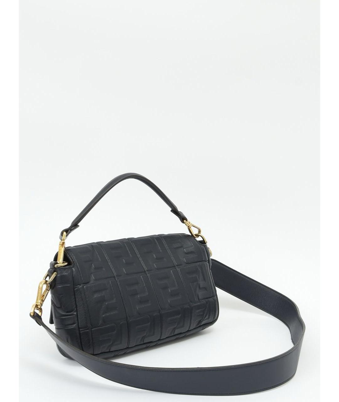 FENDI Темно-синяя кожаная сумка через плечо, фото 3