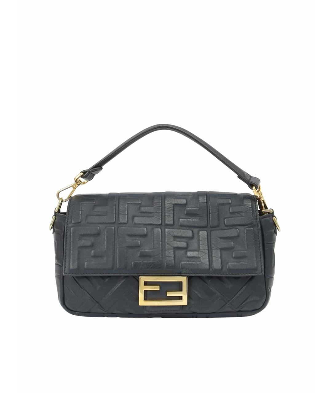 FENDI Темно-синяя кожаная сумка через плечо, фото 1