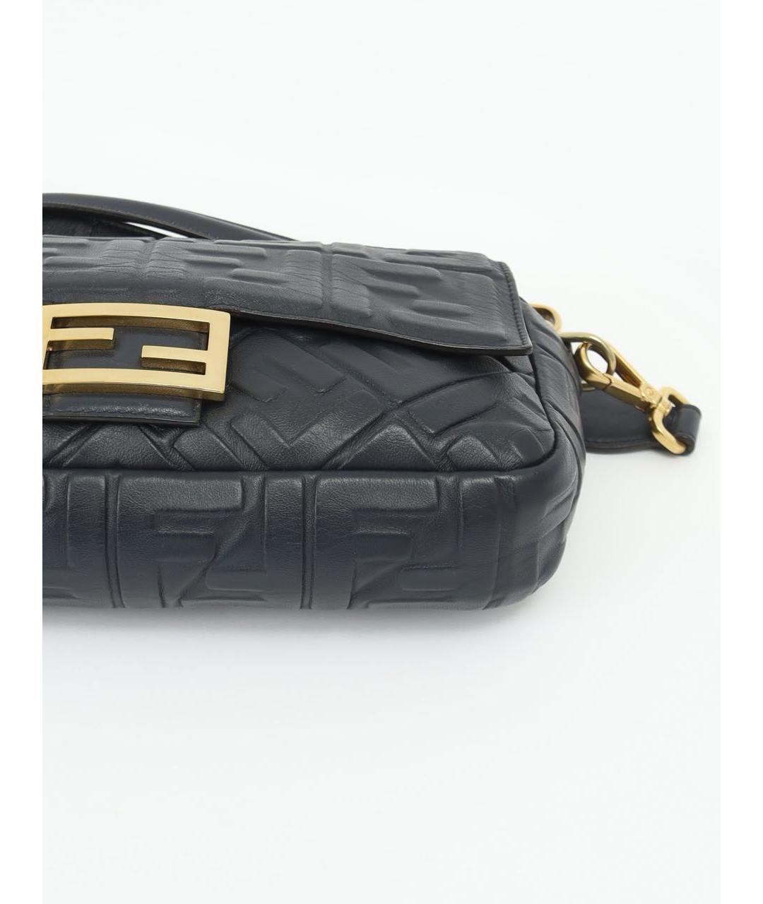 FENDI Темно-синяя кожаная сумка через плечо, фото 8