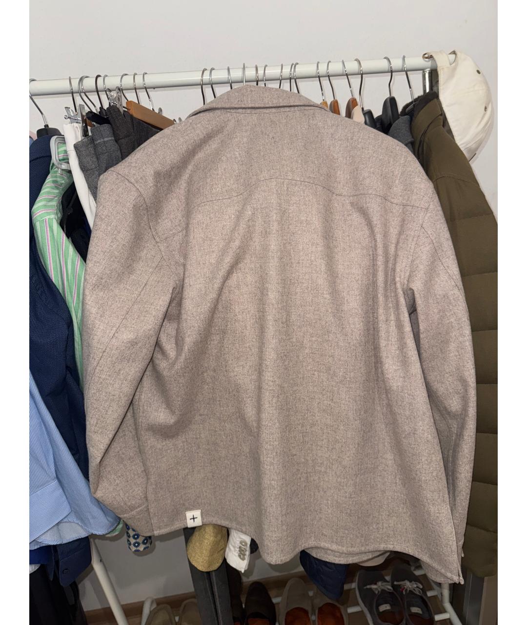 JIL SANDER Бежевая шерстяная кэжуал рубашка, фото 2