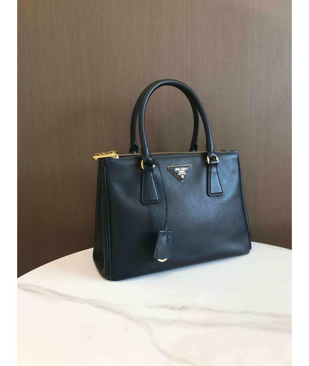 PRADA Черная кожаная сумка тоут, фото 2
