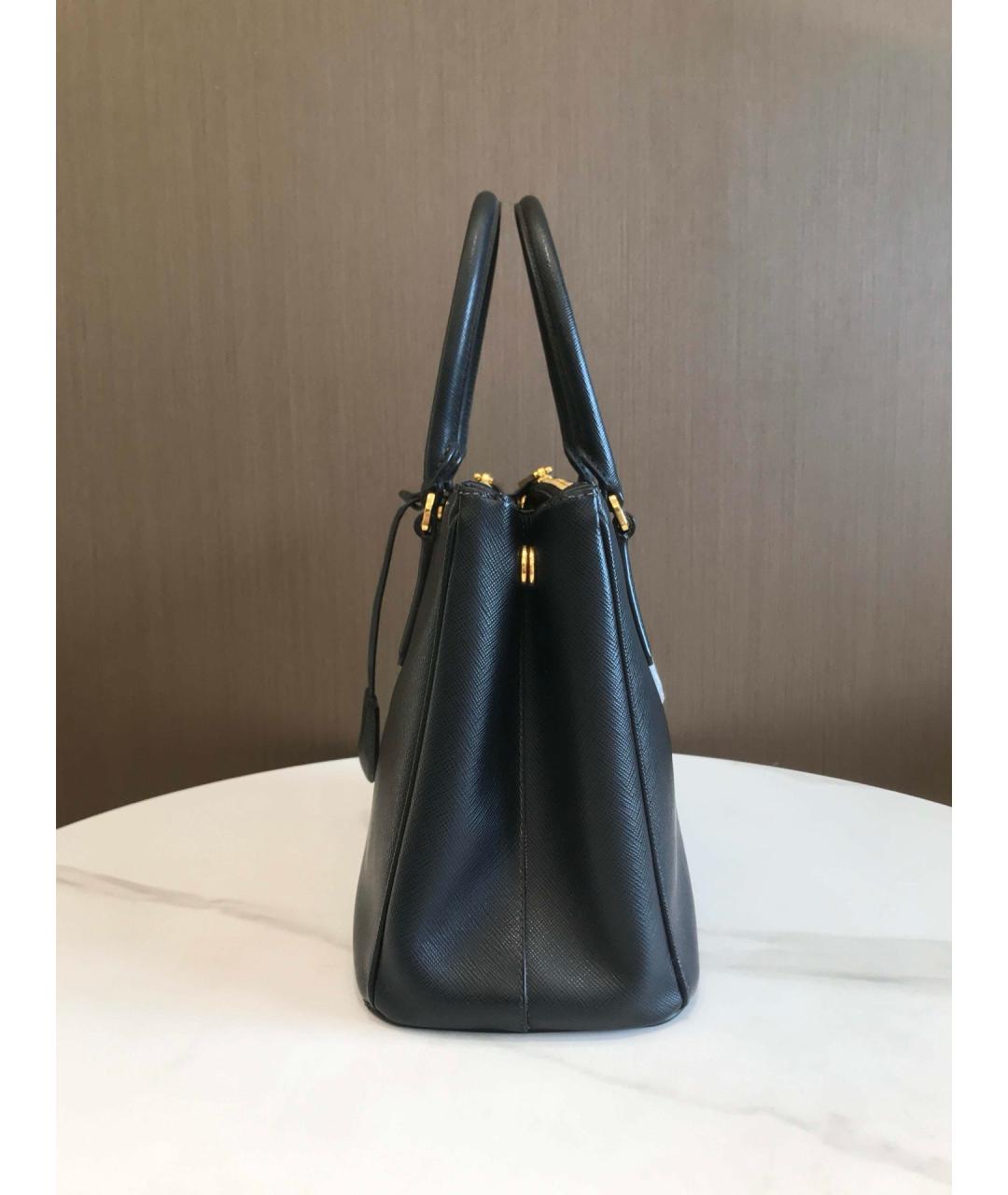 PRADA Черная кожаная сумка тоут, фото 4