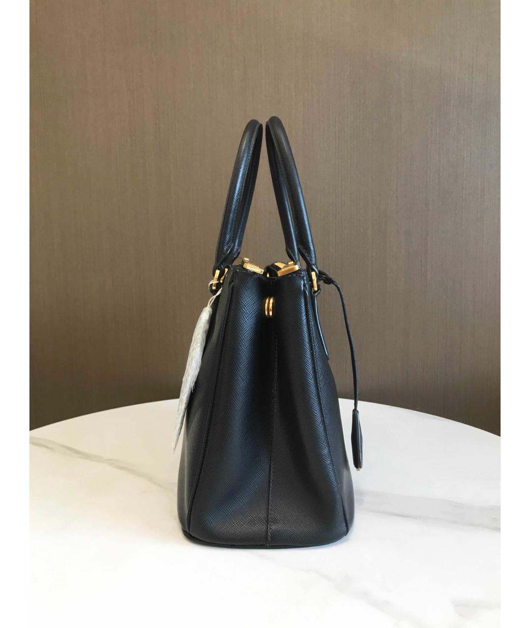 PRADA Черная кожаная сумка тоут, фото 5