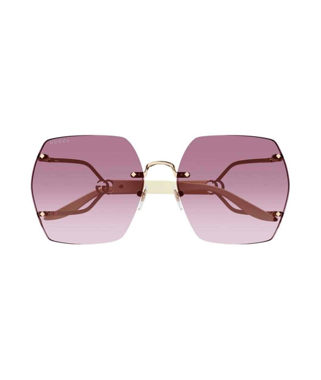 GUCCI Золотые металлические солнцезащитные очки, фото 2