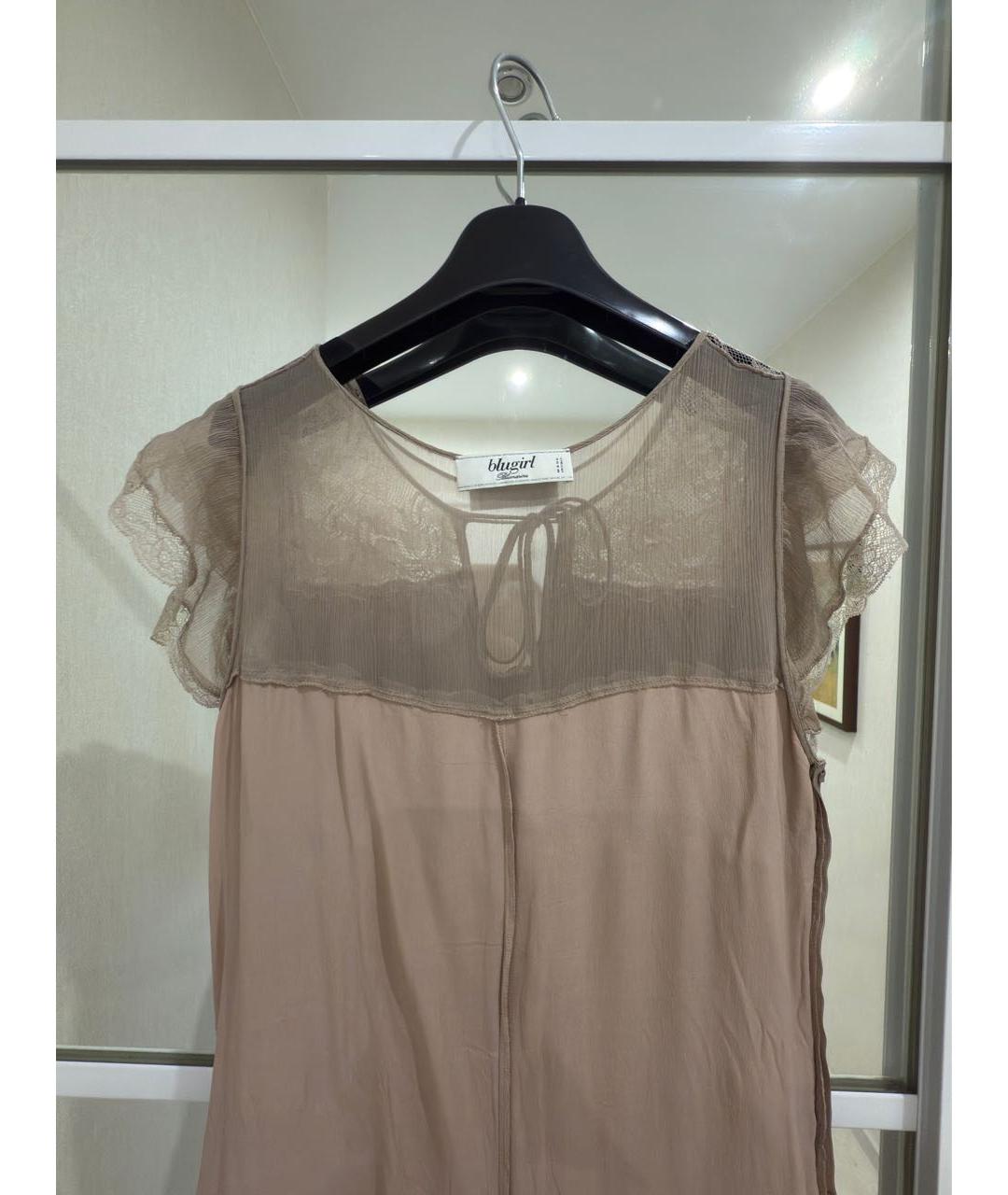 BLUMARINE Розовое шелковое коктейльное платье, фото 3