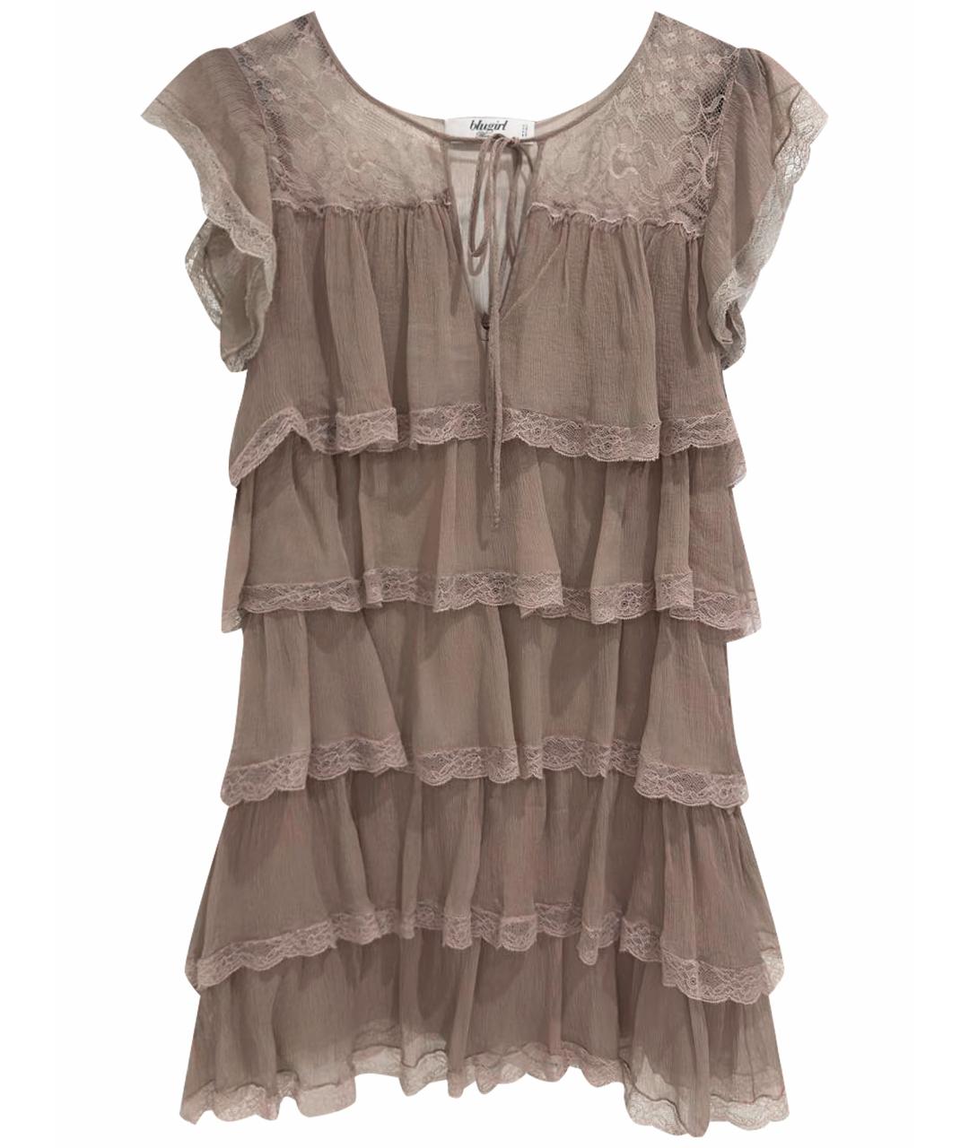 BLUMARINE Розовое шелковое коктейльное платье, фото 1