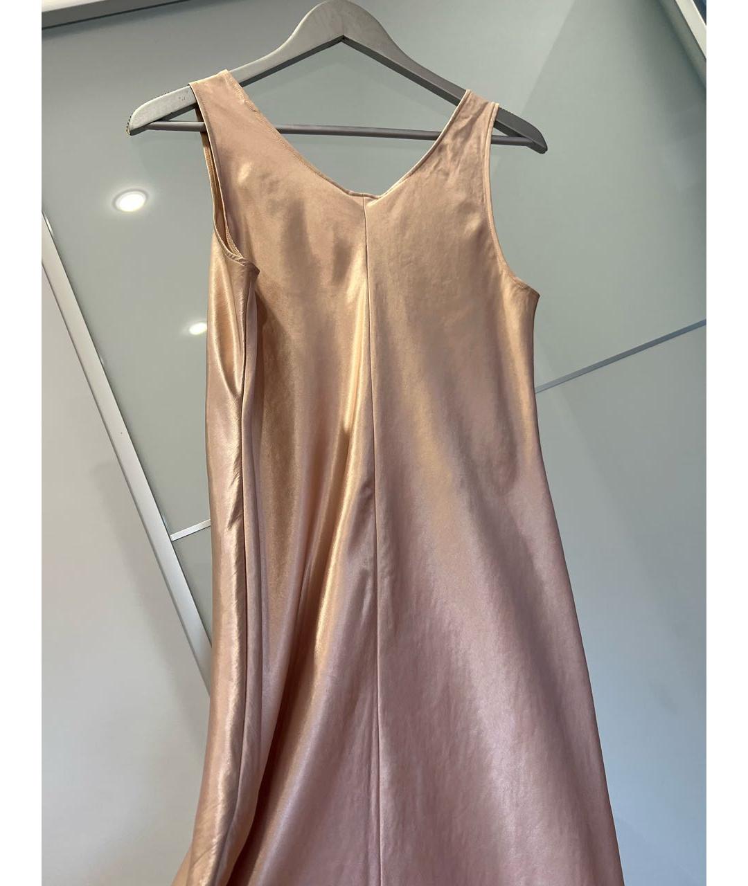 MAX MARA Золотое ацетатное повседневное платье, фото 2