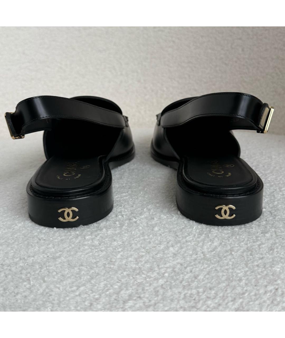 CHANEL Черные кожаные лоферы, фото 4