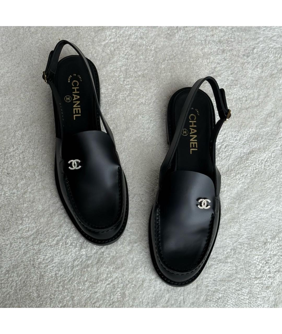 CHANEL Черные кожаные лоферы, фото 5