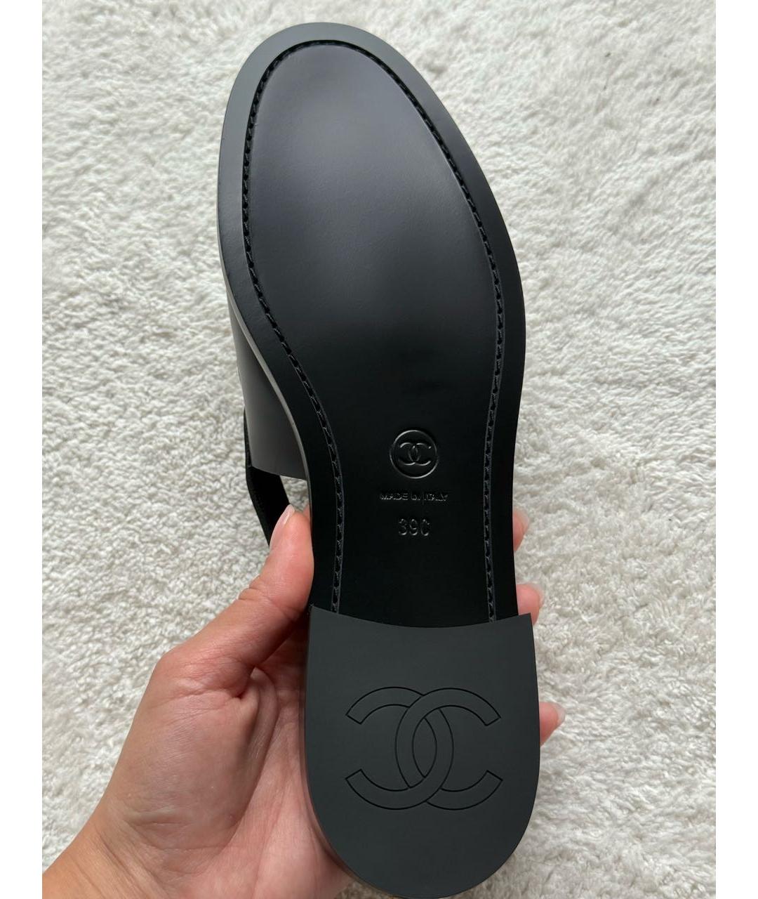 CHANEL Черные кожаные лоферы, фото 7
