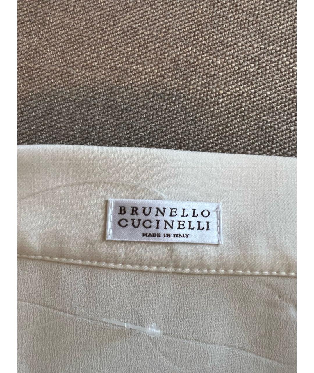 BRUNELLO CUCINELLI Белая шерстяная юбка макси, фото 4