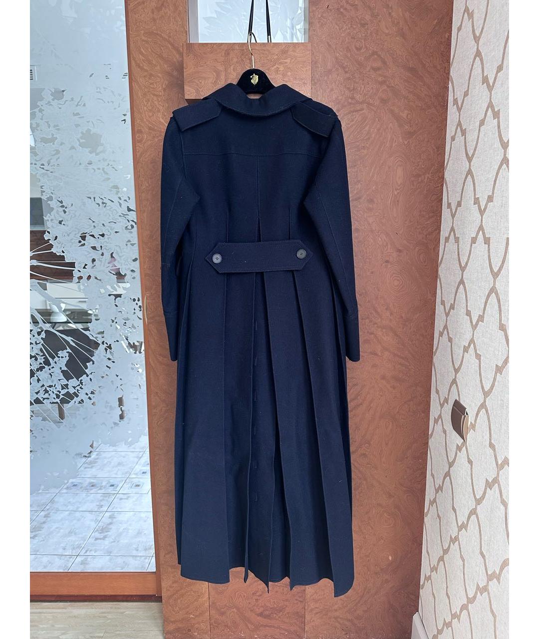 VALENTINO Темно-синее шерстяное пальто, фото 2