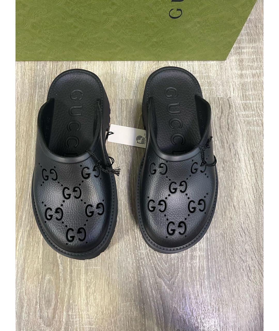 GUCCI Черные сабо, фото 3