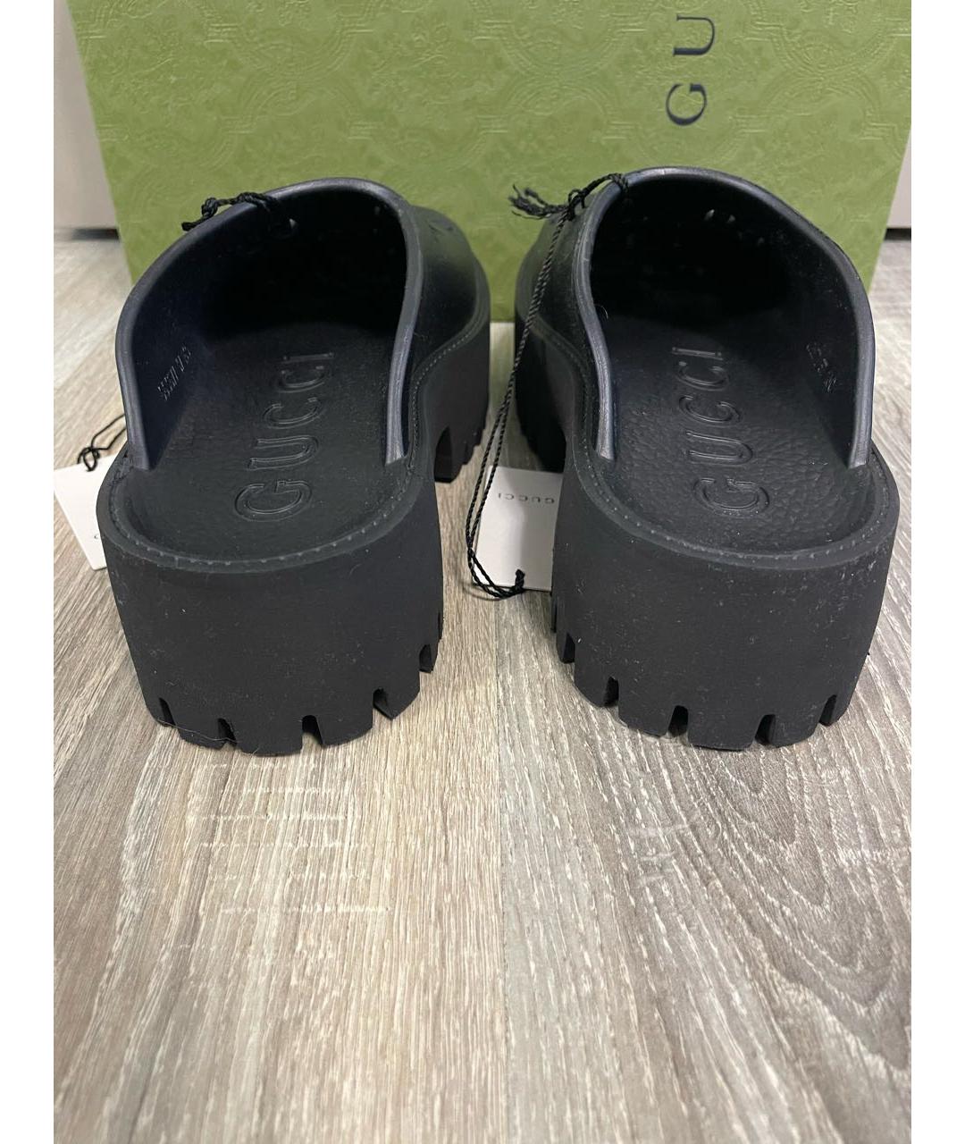 GUCCI Черные сабо, фото 4
