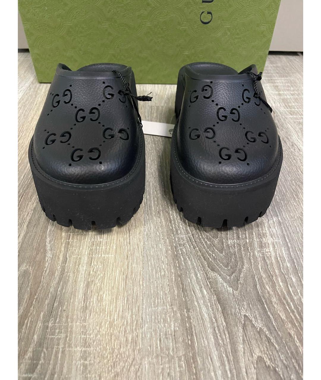 GUCCI Черные сабо, фото 2