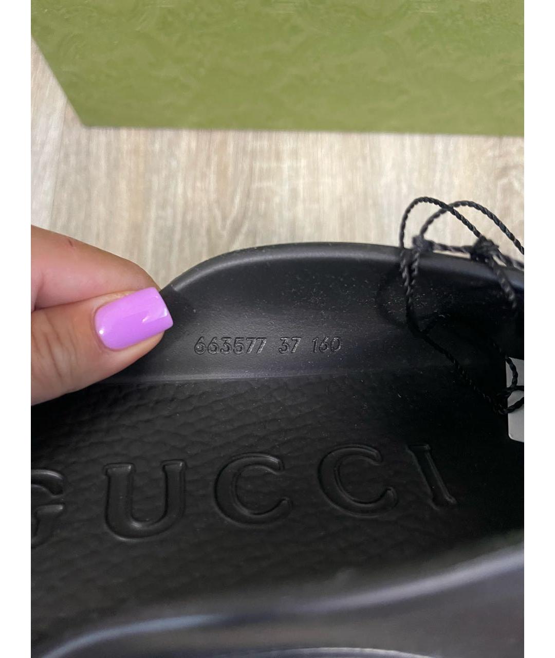 GUCCI Черные сабо, фото 7