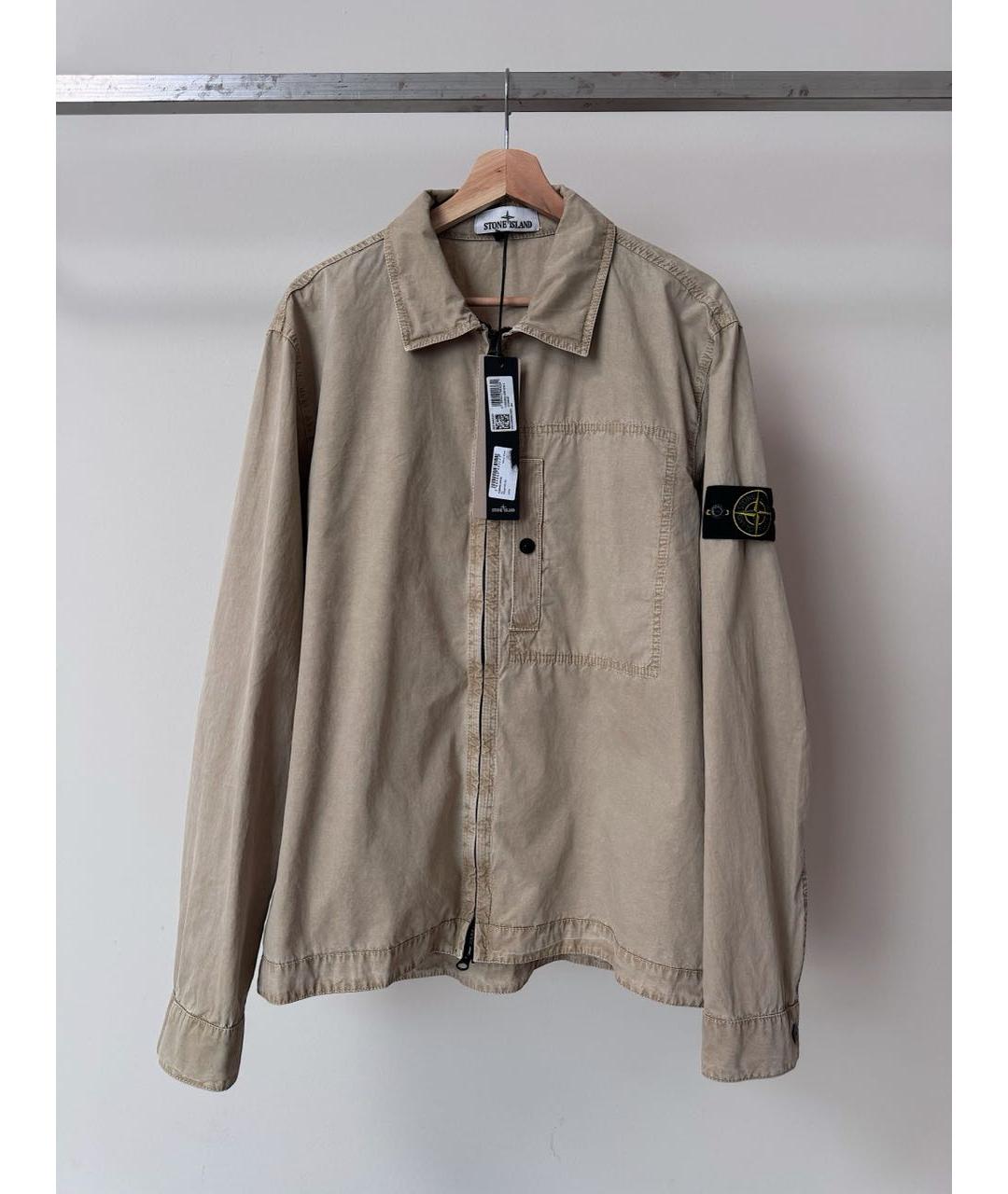 STONE ISLAND Бежевая хлопковая куртка, фото 5