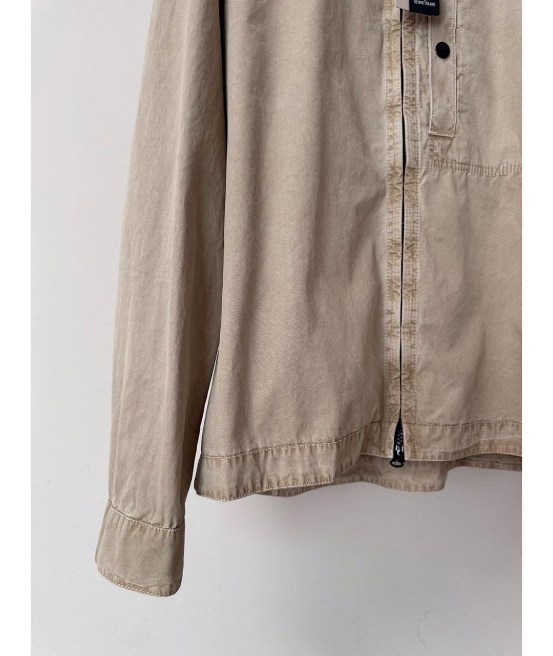 STONE ISLAND Бежевая хлопковая куртка, фото 3