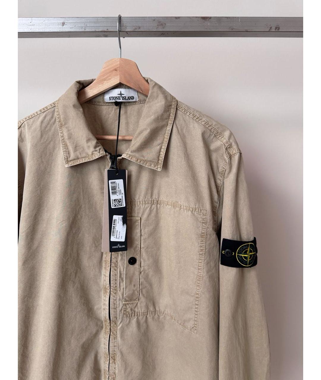 STONE ISLAND Бежевая хлопковая куртка, фото 2