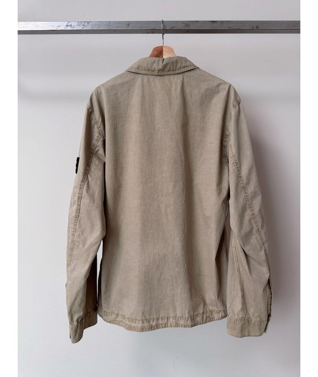STONE ISLAND Бежевая хлопковая куртка, фото 4