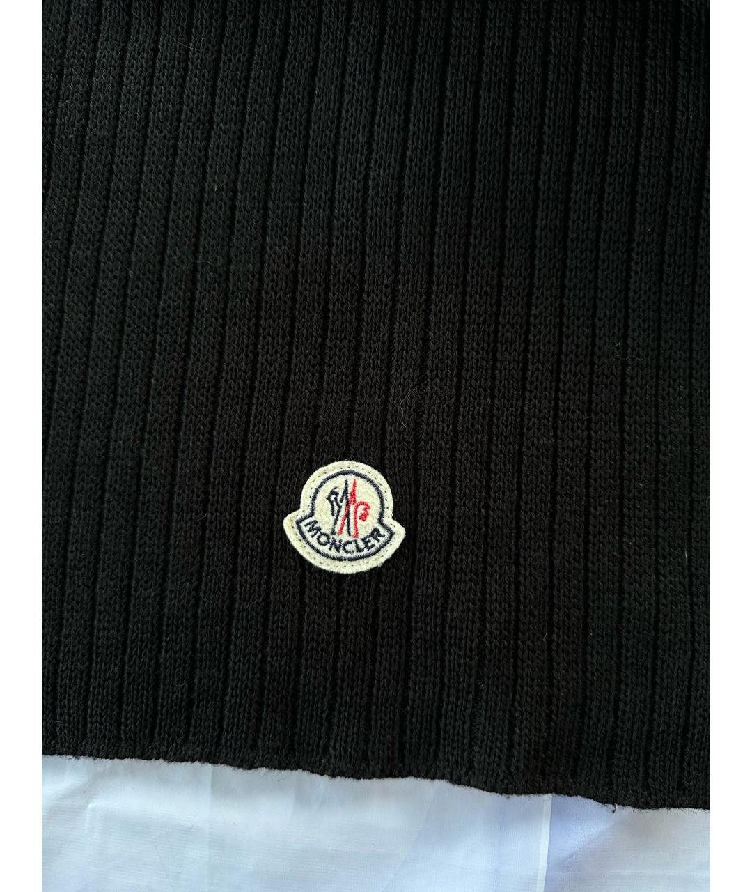 MONCLER Черный хлопковый шарф, фото 6