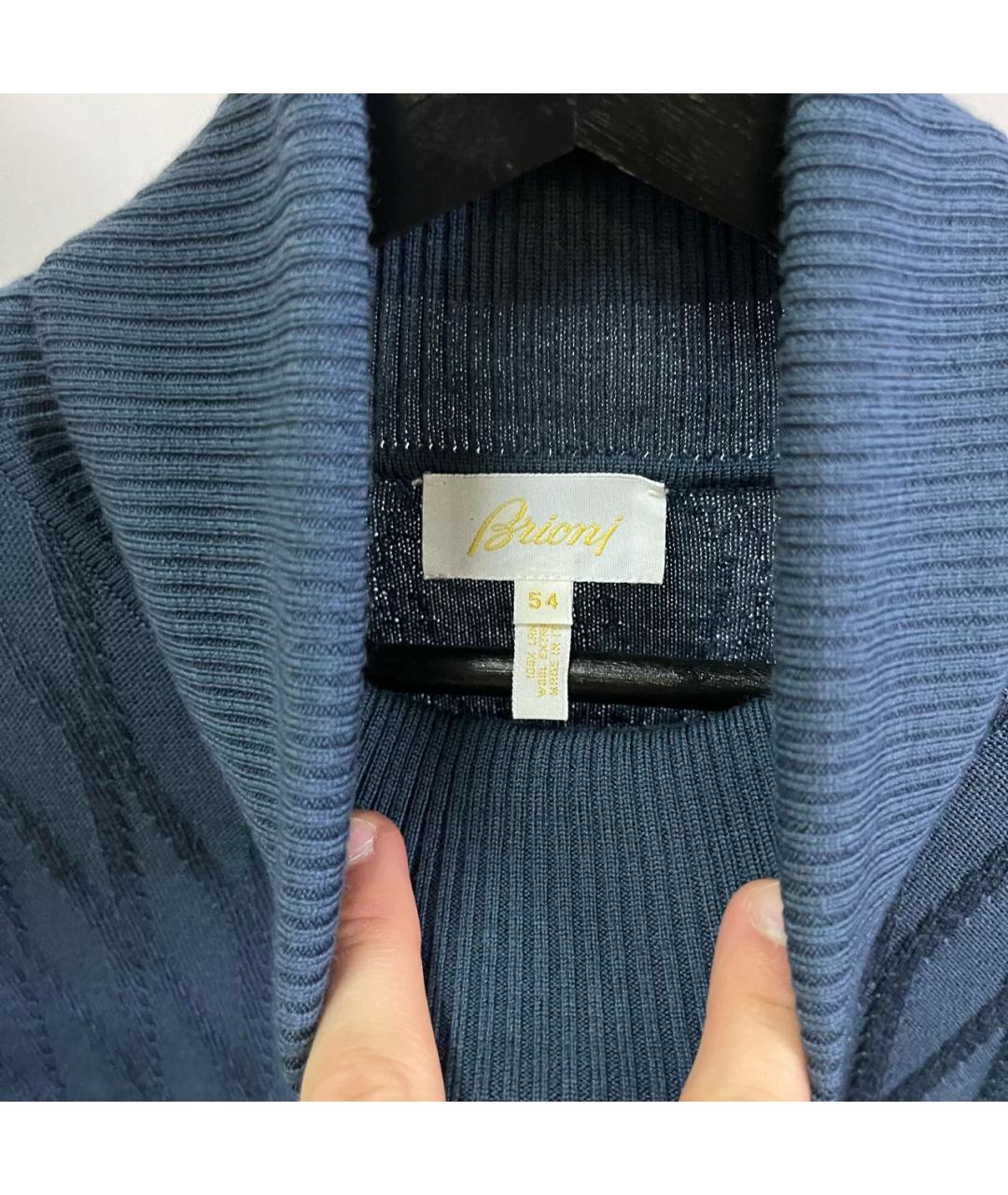 BRIONI Темно-синяя шерстяная водолазка, фото 5