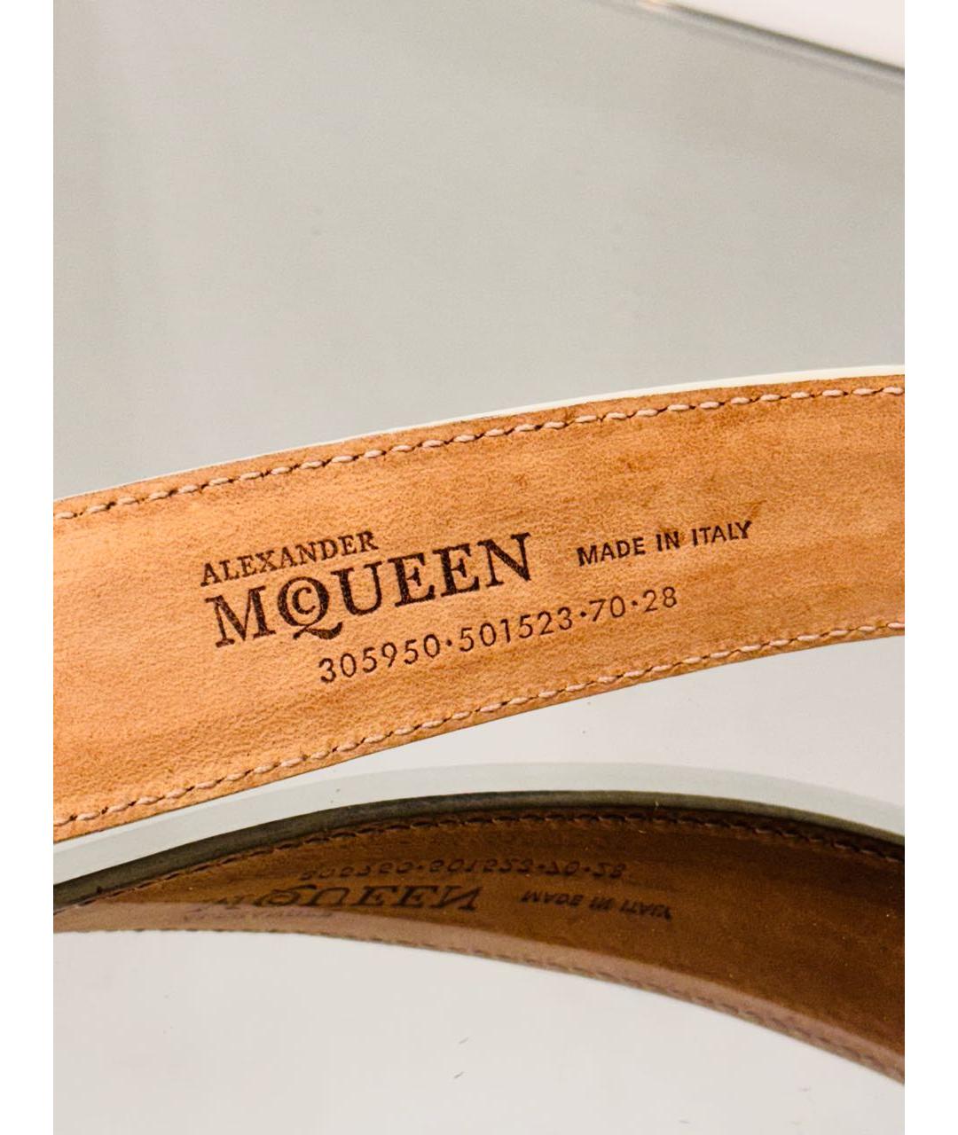 ALEXANDER MCQUEEN Белый кожаный ремень, фото 6