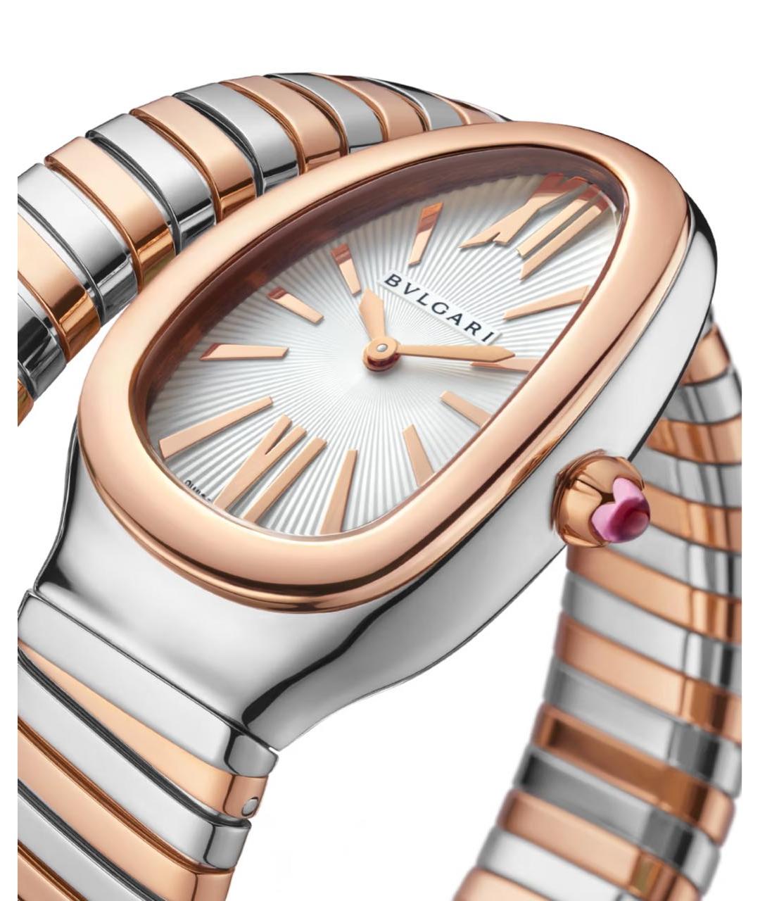 BVLGARI Белые часы из розового золота, фото 2