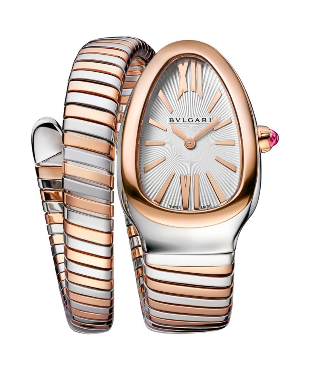 BVLGARI Белые часы из розового золота, фото 1