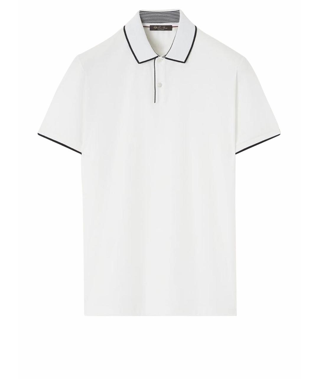 LORO PIANA Белое хлопко-эластановое поло с коротким рукавом, фото 1