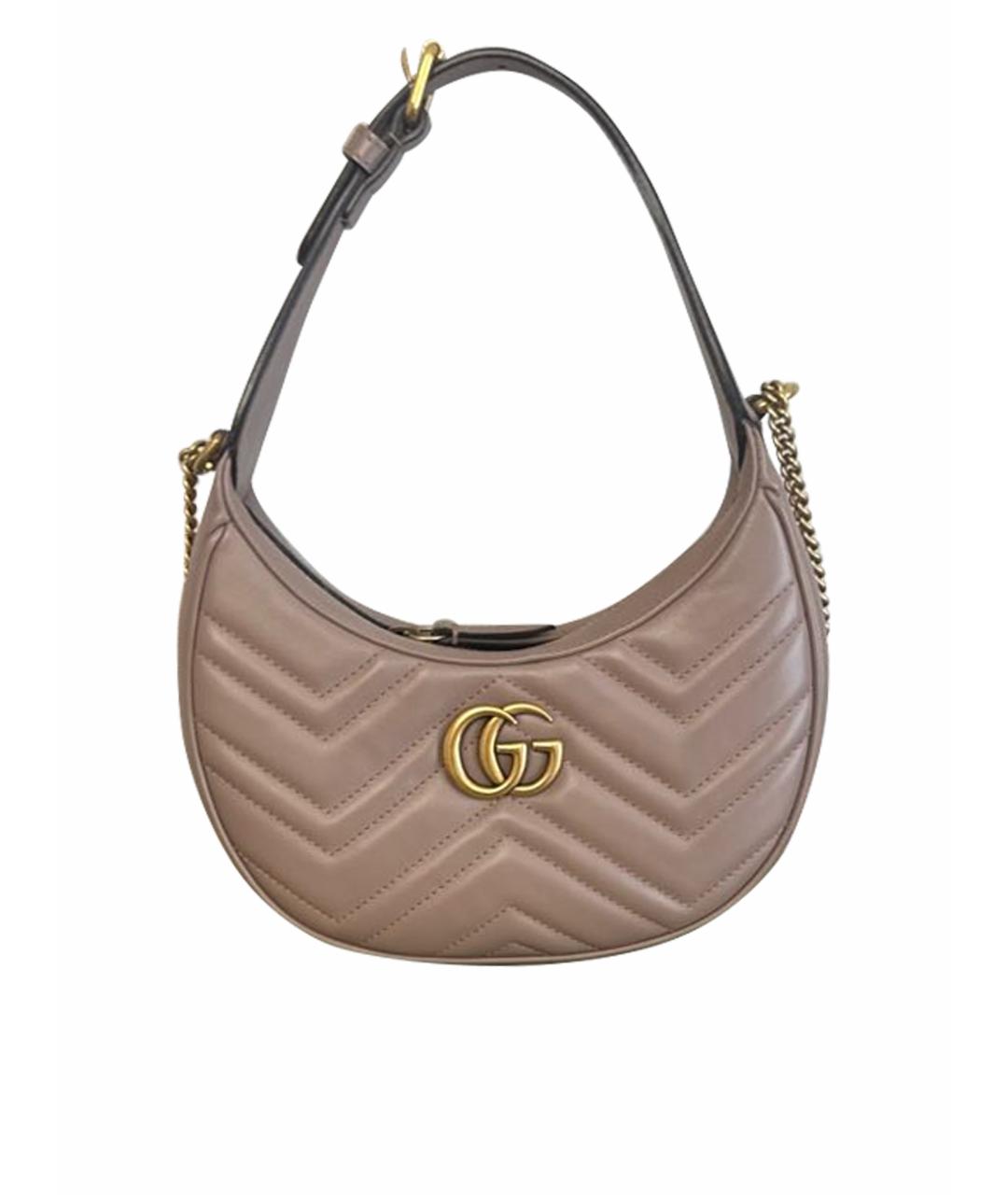 GUCCI Розовая кожаная сумка с короткими ручками, фото 1