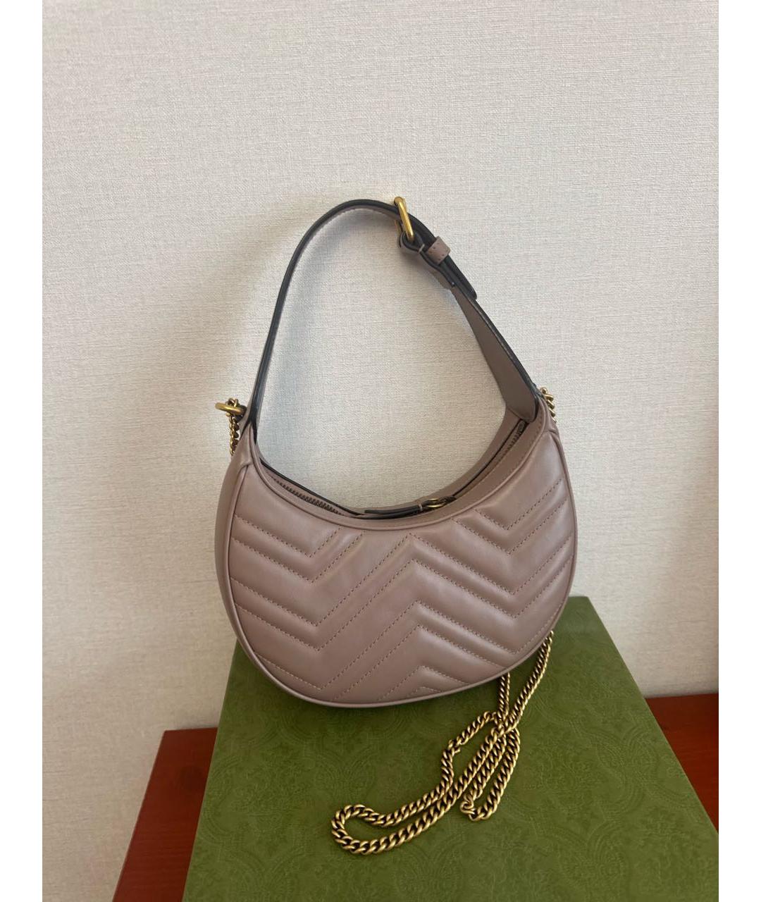 GUCCI Розовая кожаная сумка с короткими ручками, фото 3