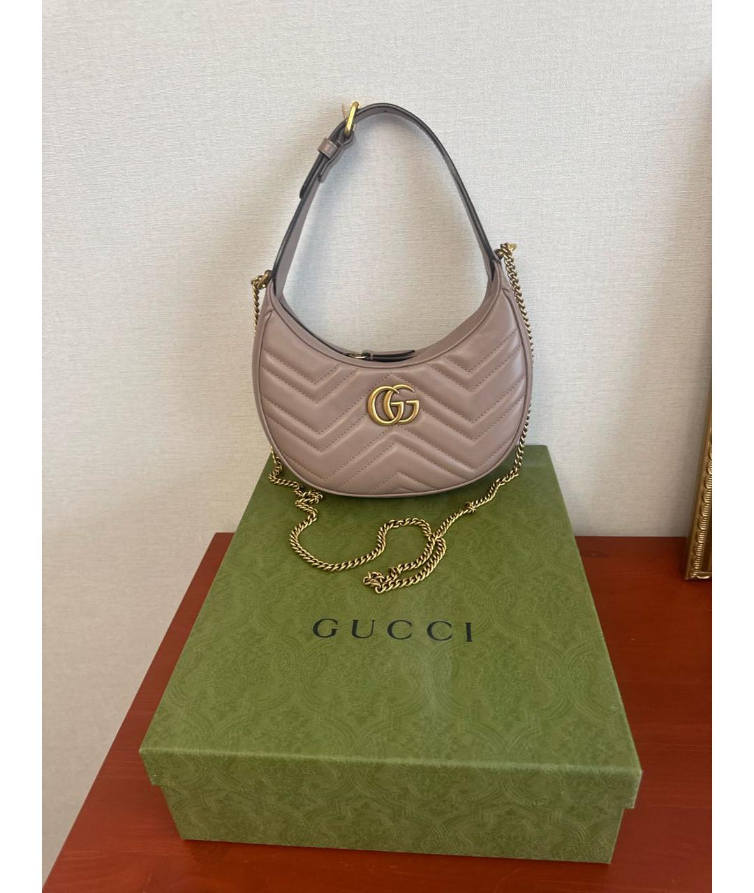 GUCCI Розовая кожаная сумка с короткими ручками, фото 4