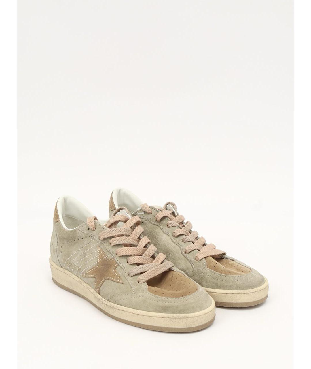 GOLDEN GOOSE DELUXE BRAND Бежевые замшевые кеды, фото 2