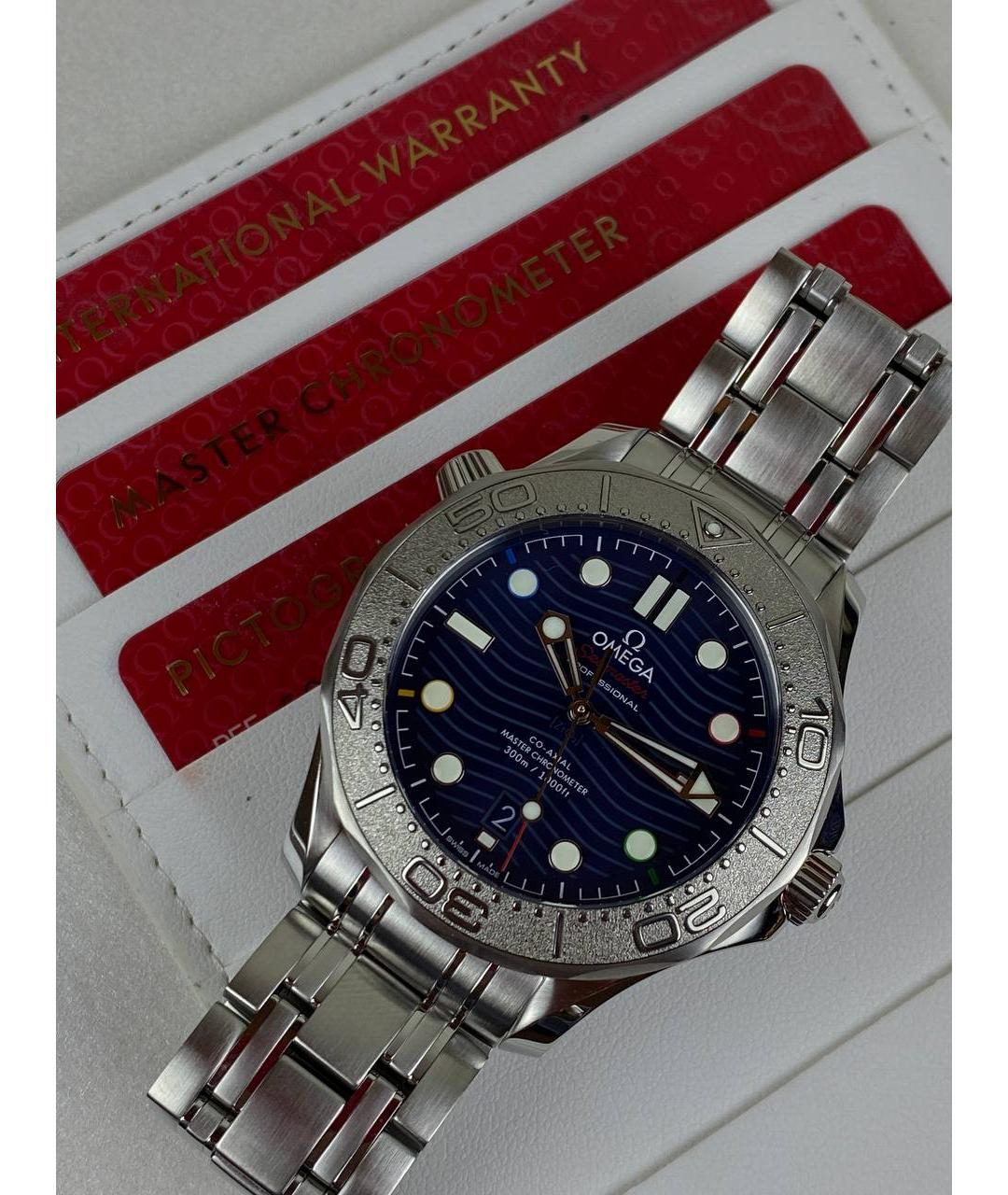 OMEGA Темно-синие часы, фото 5