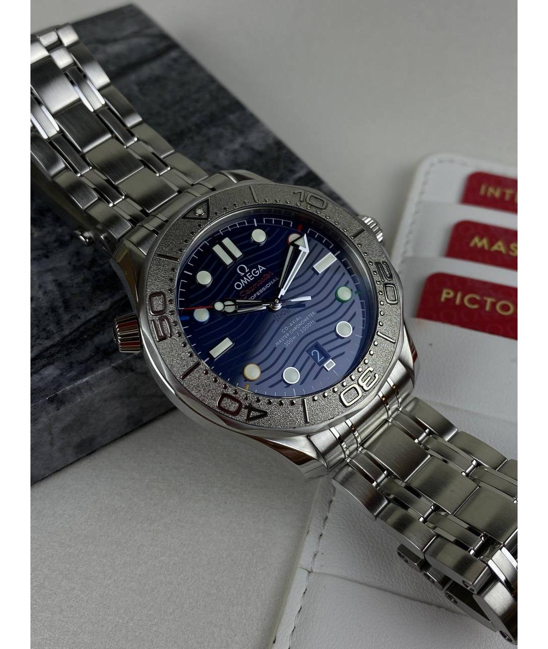OMEGA Темно-синие часы, фото 2