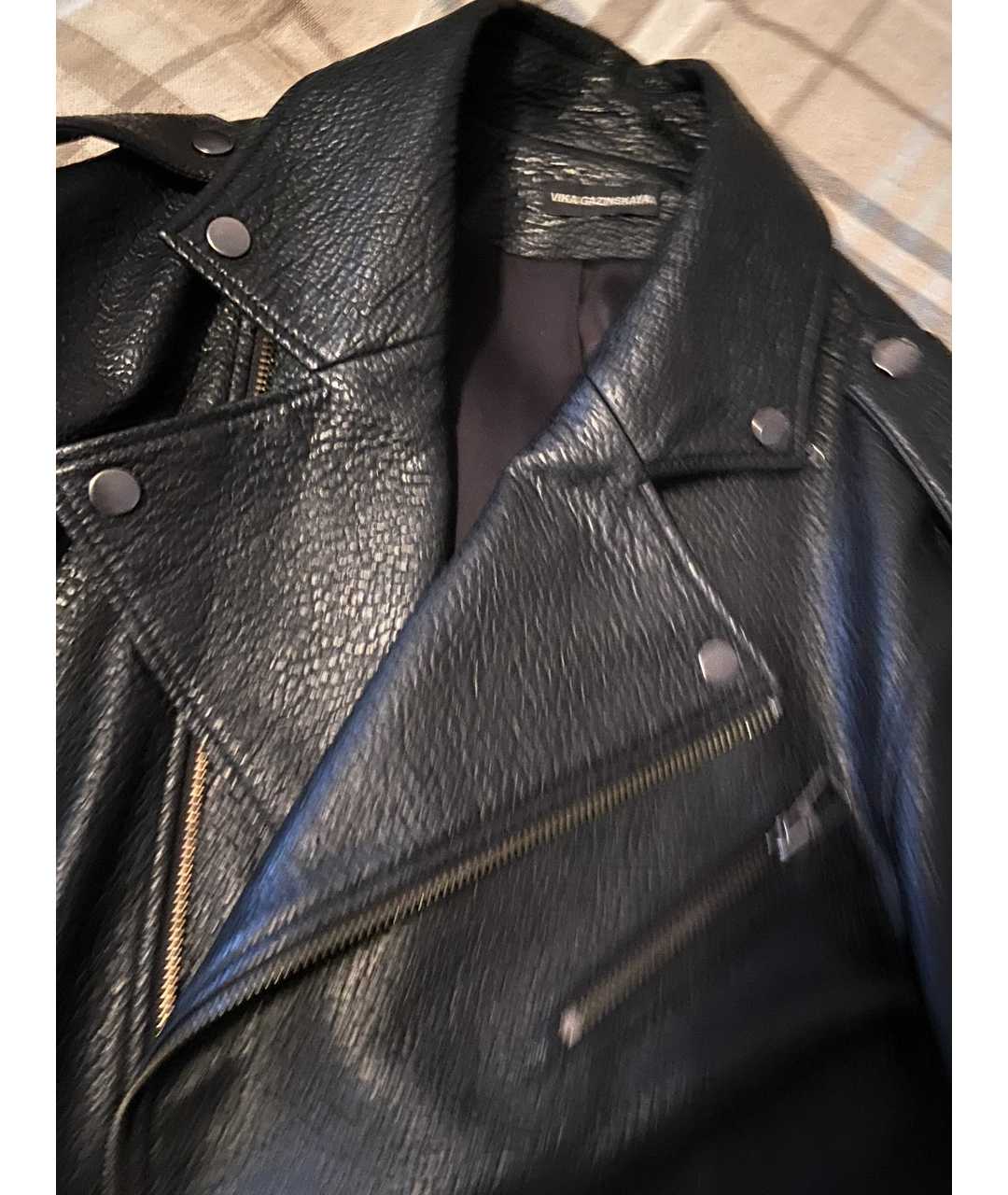VIKA GAZINSKAYA Черная полиуретановая куртка, фото 4