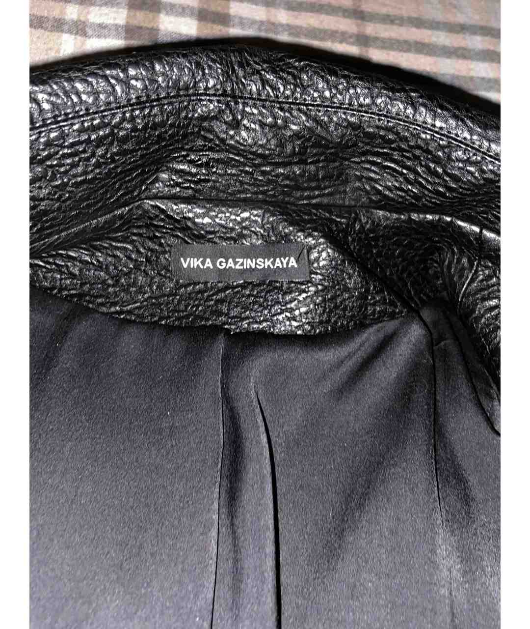 VIKA GAZINSKAYA Черная полиуретановая куртка, фото 3
