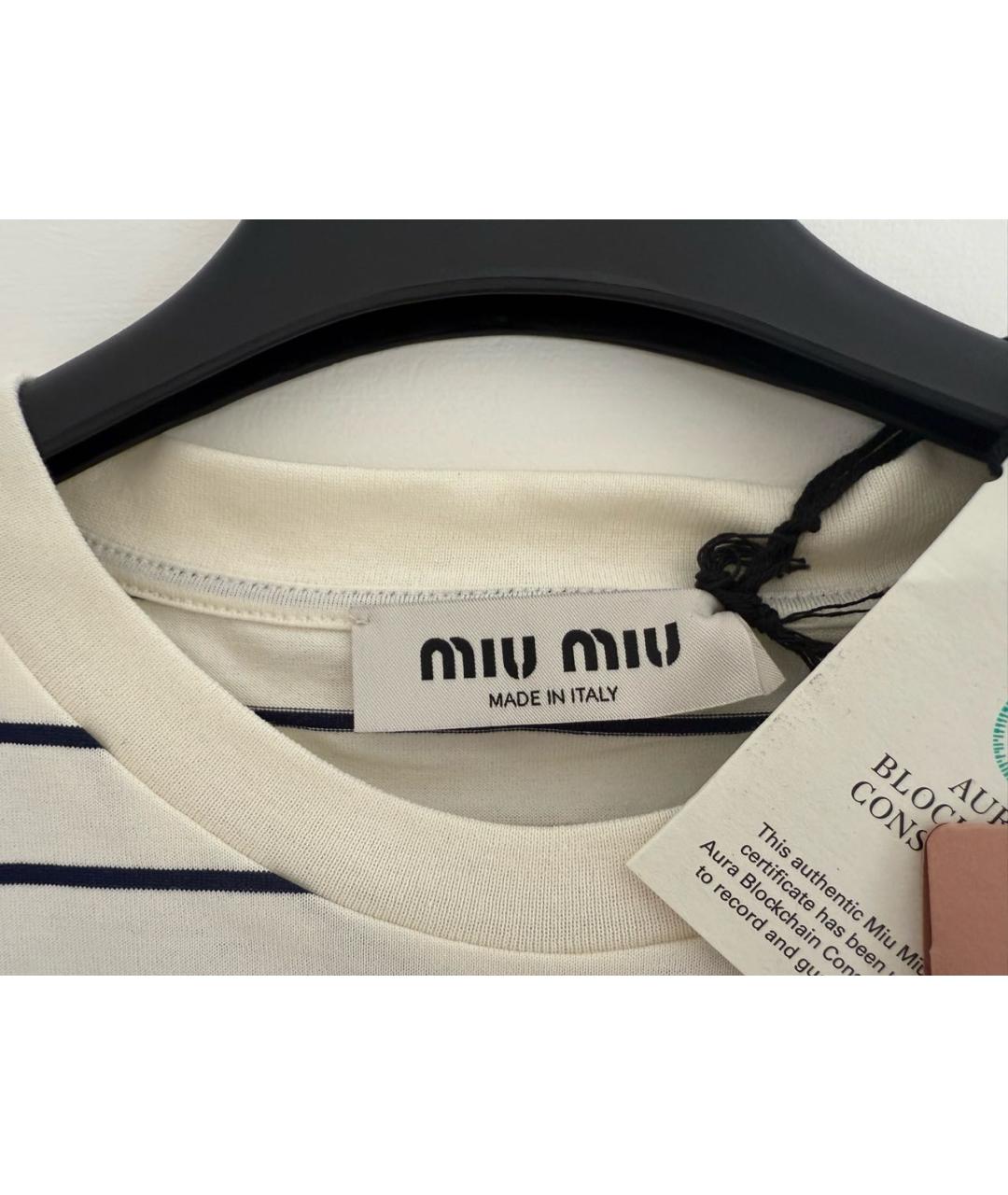 MIU MIU Белая футболка, фото 3
