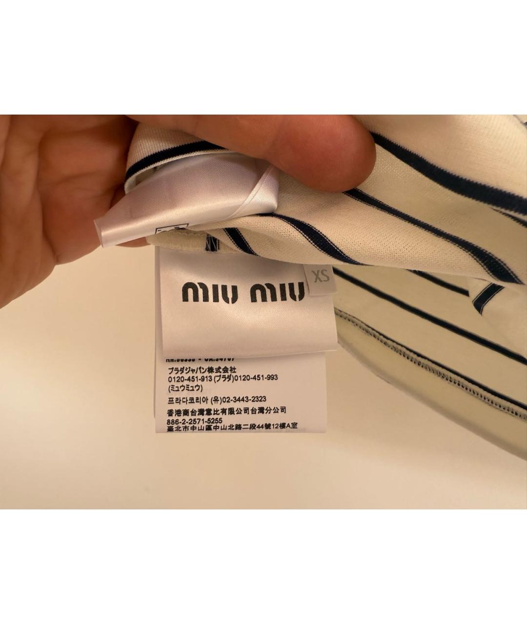 MIU MIU Белая футболка, фото 4