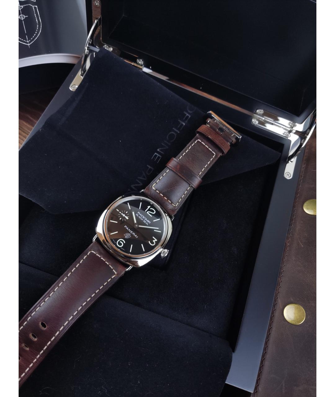 PANERAI Черные стальные часы, фото 2