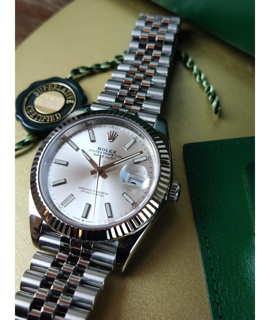 ROLEX Серебряные часы из белого золота, фото 2