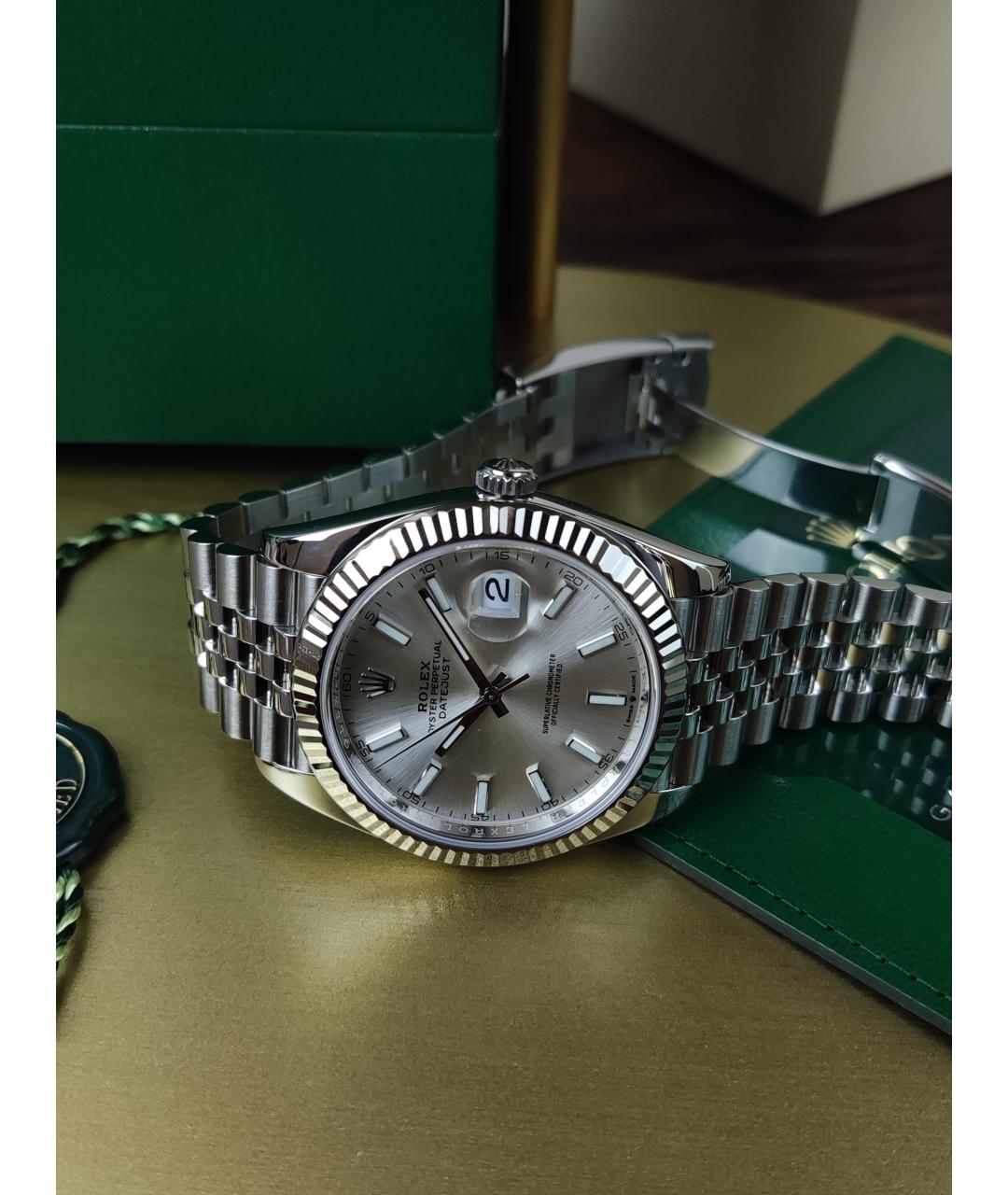 ROLEX Серебряные часы из белого золота, фото 4