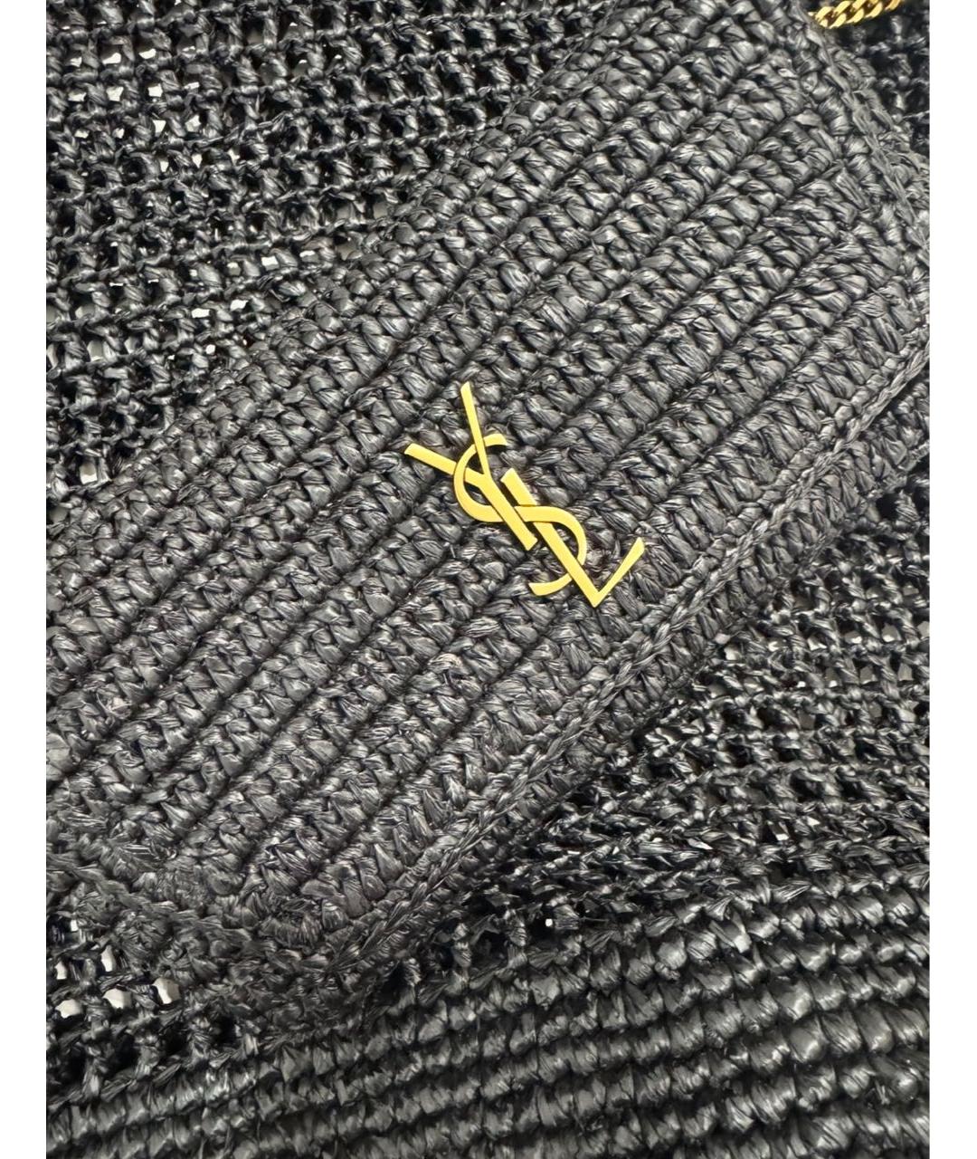 SAINT LAURENT Черная пелетеная сумка тоут, фото 4