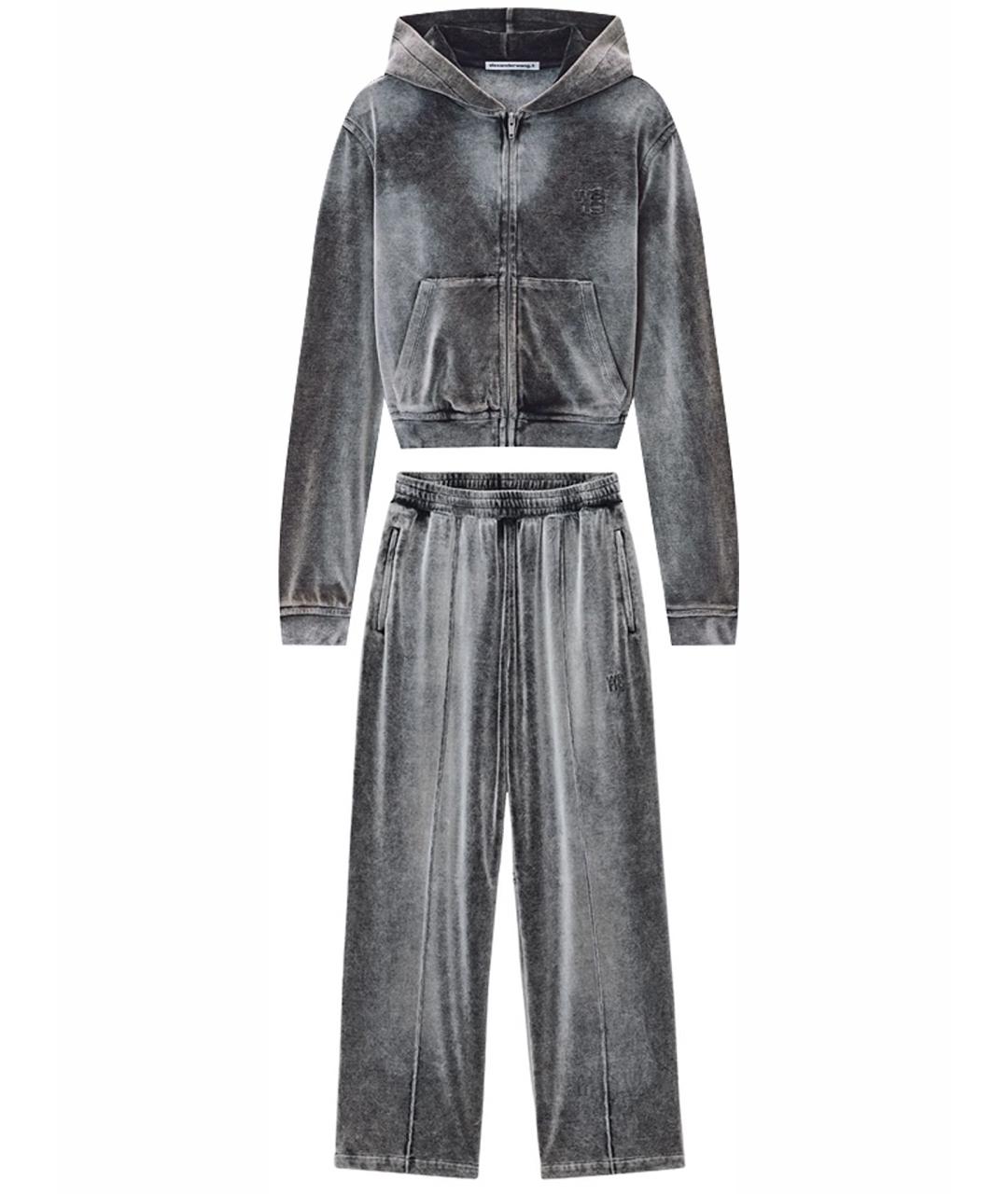 ALEXANDER WANG Серый бархатный костюм с брюками, фото 1