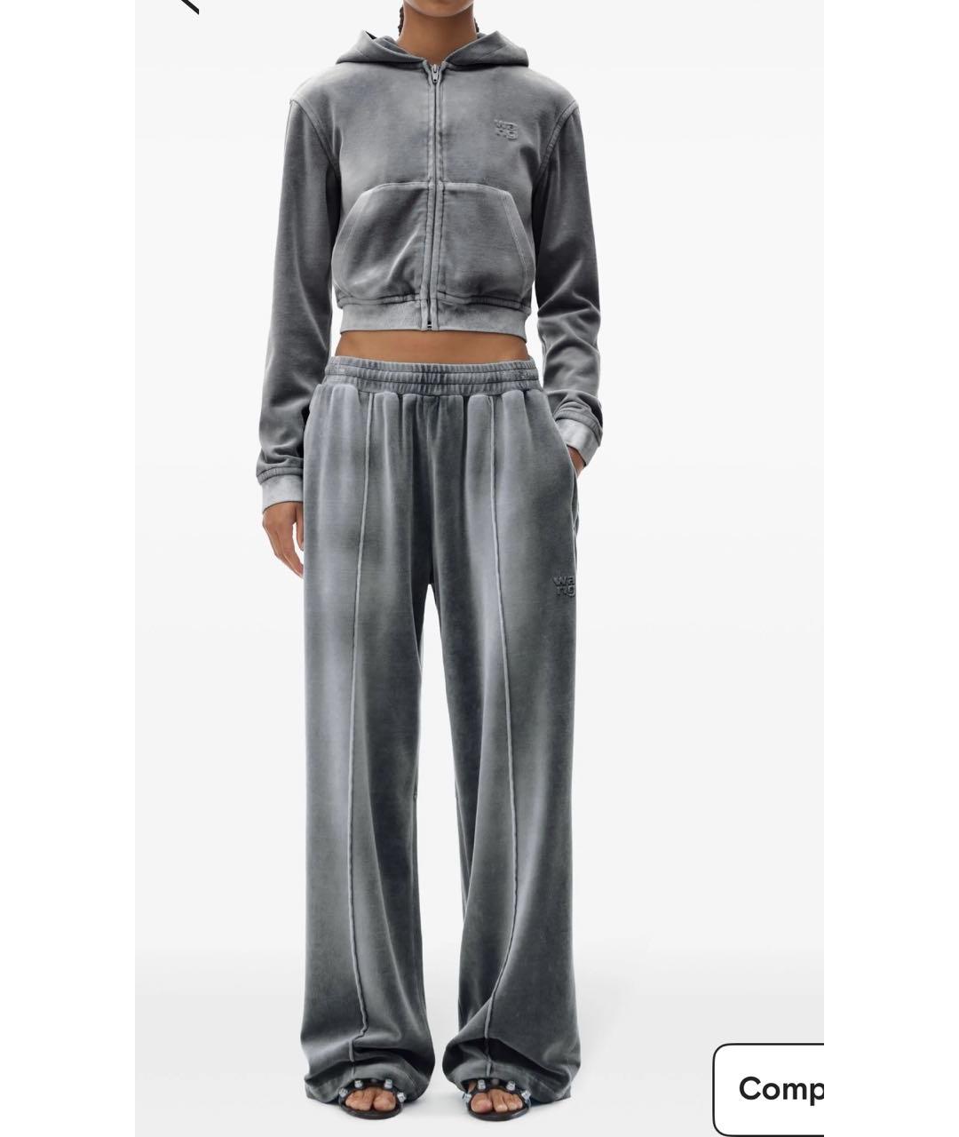 ALEXANDER WANG Серый бархатный костюм с брюками, фото 3