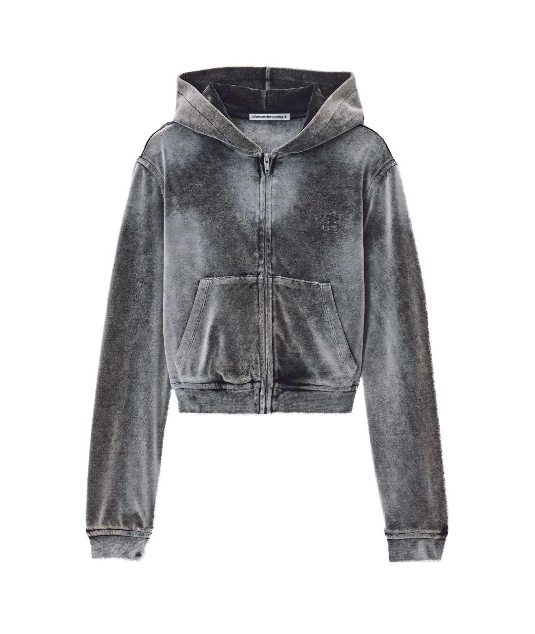 ALEXANDER WANG Серый бархатный костюм с брюками, фото 5