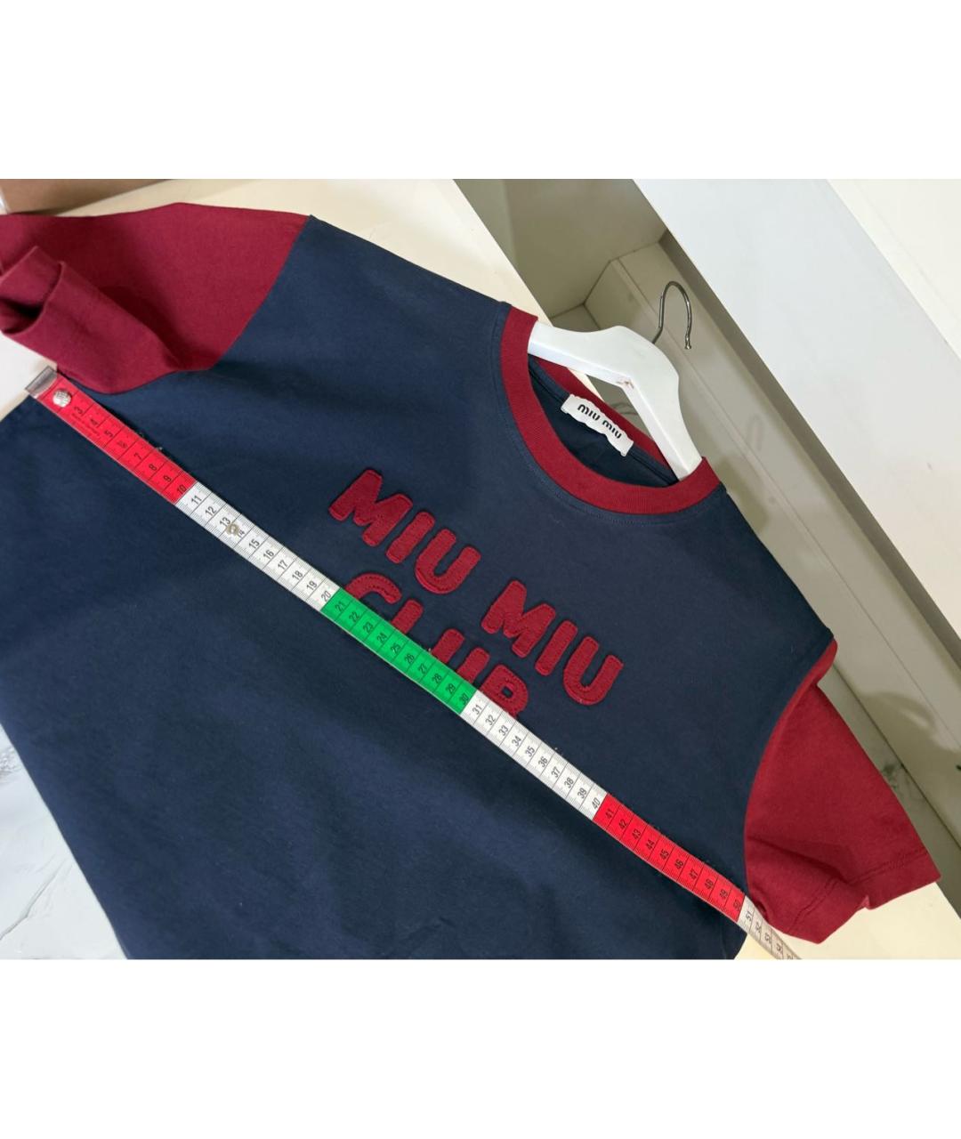 MIU MIU Бордовая хлопковая футболка, фото 6
